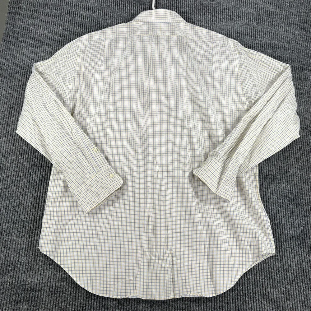 Polo Ralph Lauren Shirt Mens 17 White Check Long Sleeve Button Up Regent Fit